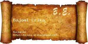 Bajomi Erika névjegykártya